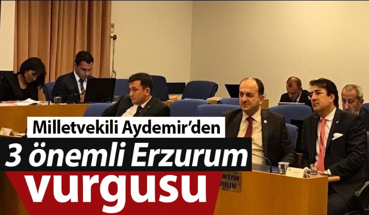 Milletvekili Aydemirden 3 nemli Erzurum vurgusu